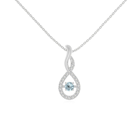 natural aquamarine infinity necklaces in sterling silver 