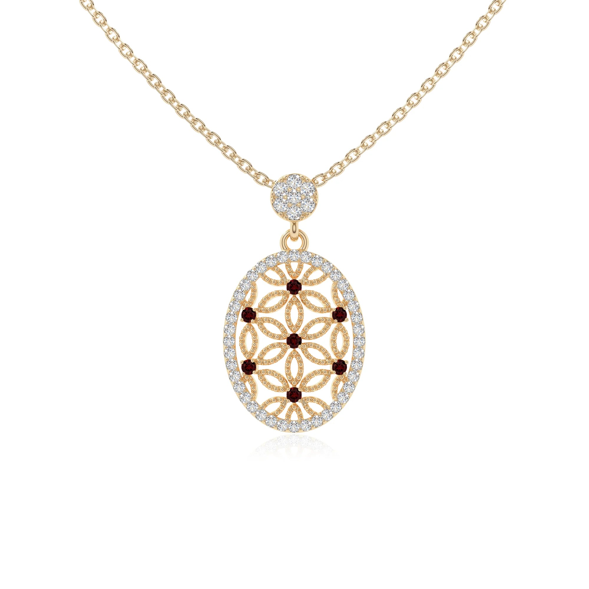 natural garnet infinity love knot necklaces in yellow gold vermeil 