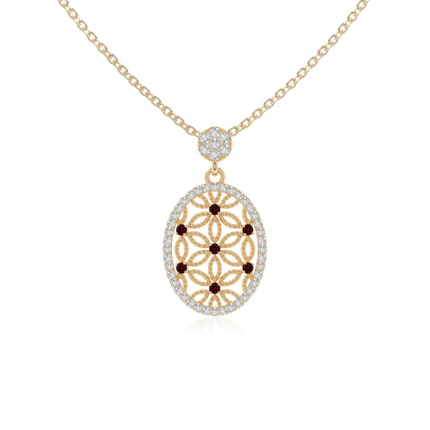 natural garnet infinity love knot necklaces in yellow gold vermeil 