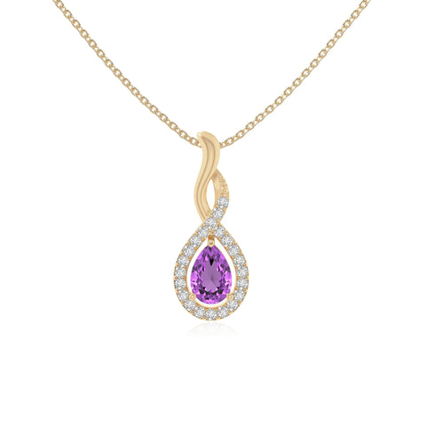 natural amethyst infinity necklaces in yellow gold vermeil 