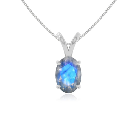 natural labradorite v-bale solitaire necklaces in sterling silver 