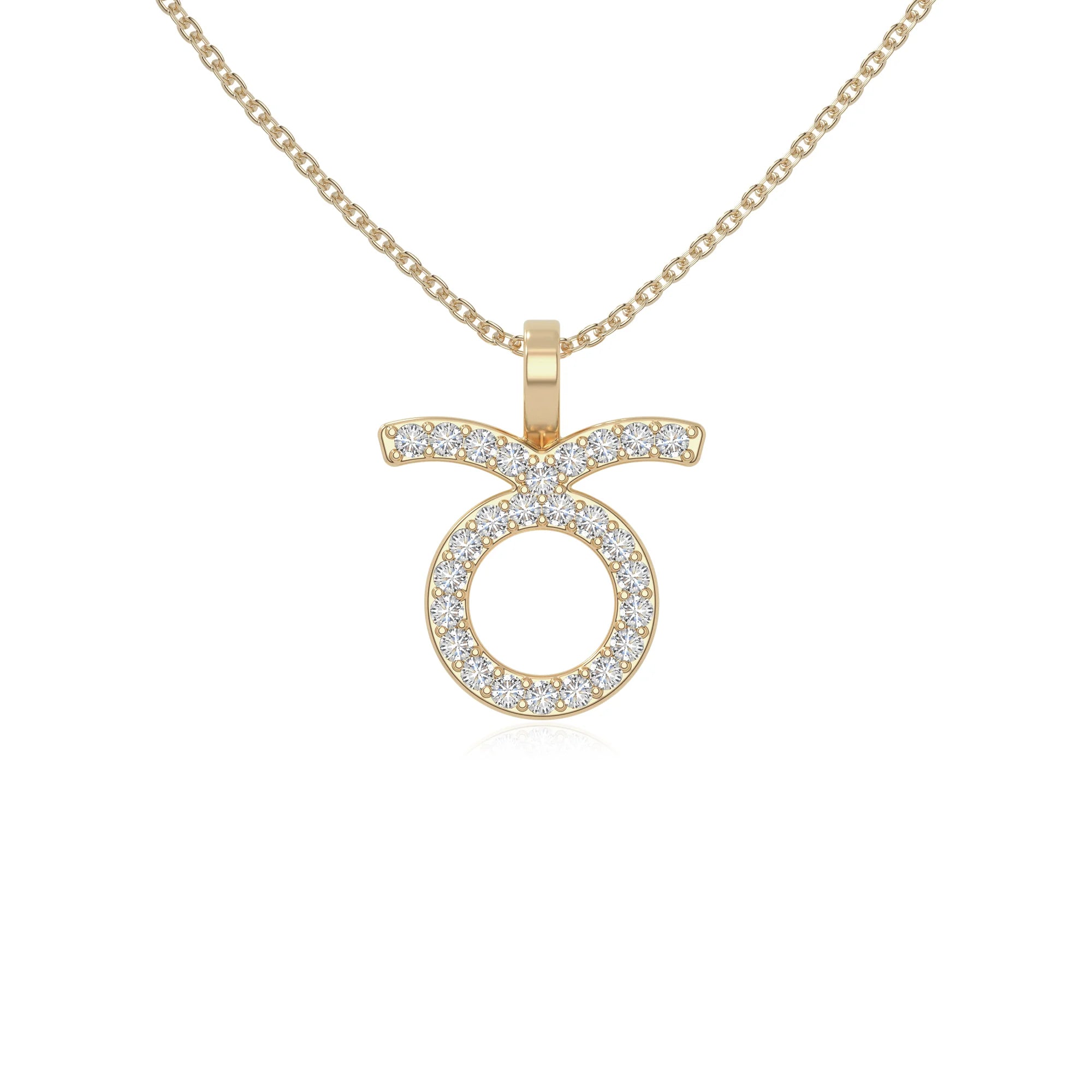 moissanite taurus zodiac necklaces in yellow gold vermeil 