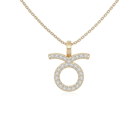 moissanite taurus zodiac necklaces in yellow gold vermeil 