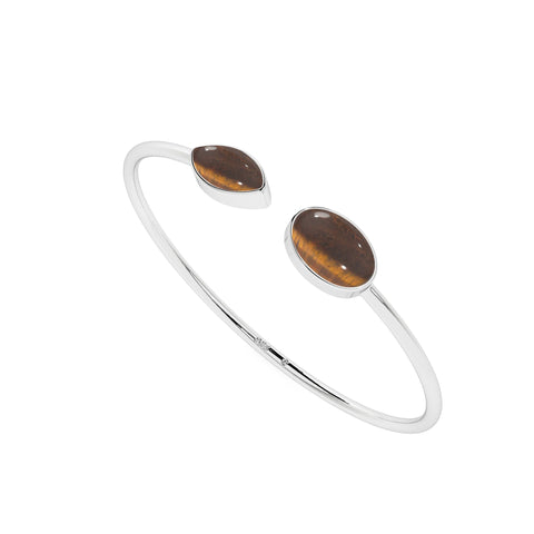 natural tiger-eye oval-marquise shape twister bracelet