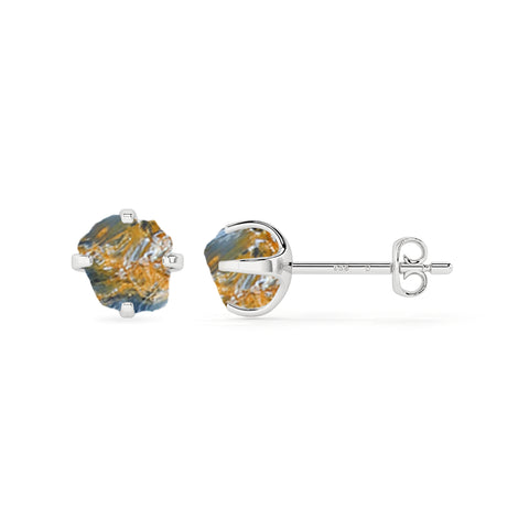 natural pietersite rough shape stud earrings