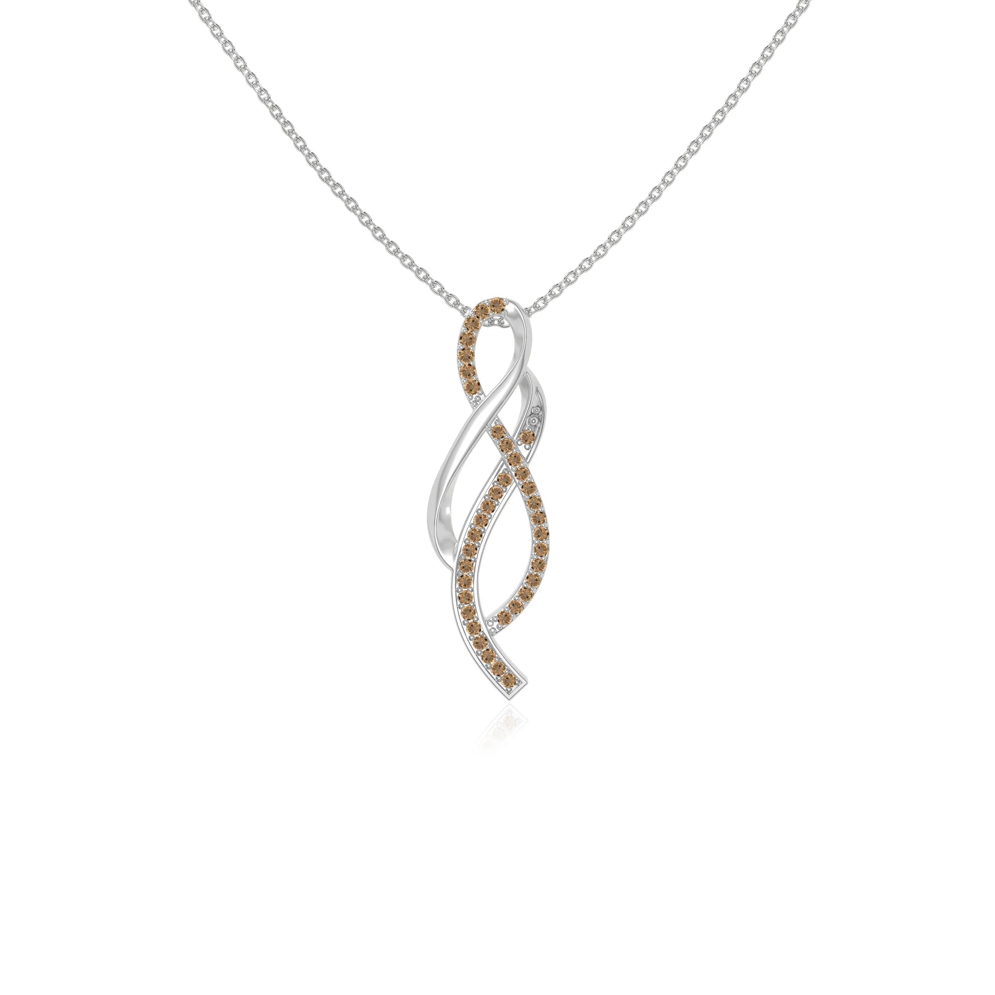 natural citrine infinity necklaces in sterling silver 