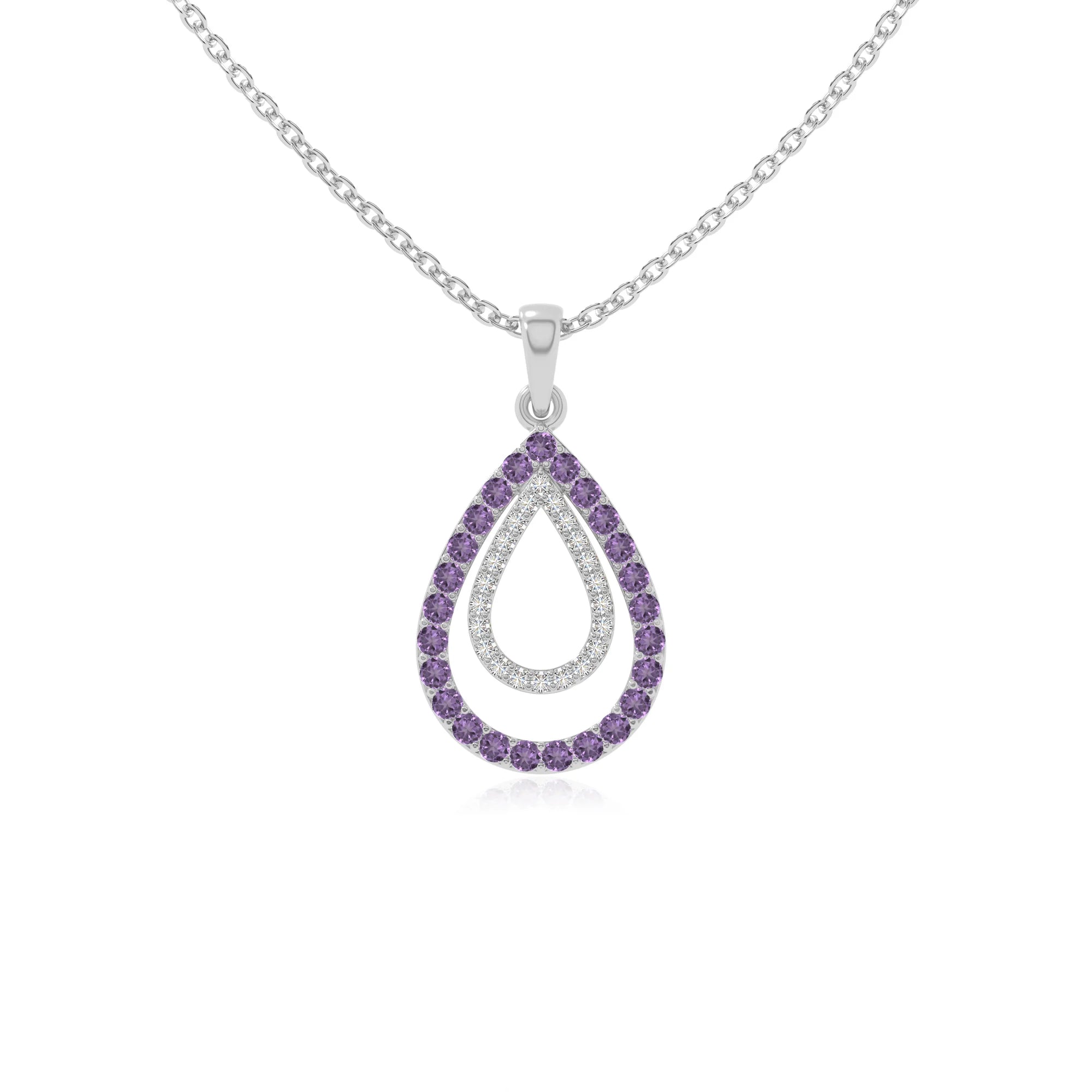 natural amethyst infinity love knot necklaces in sterling silver 