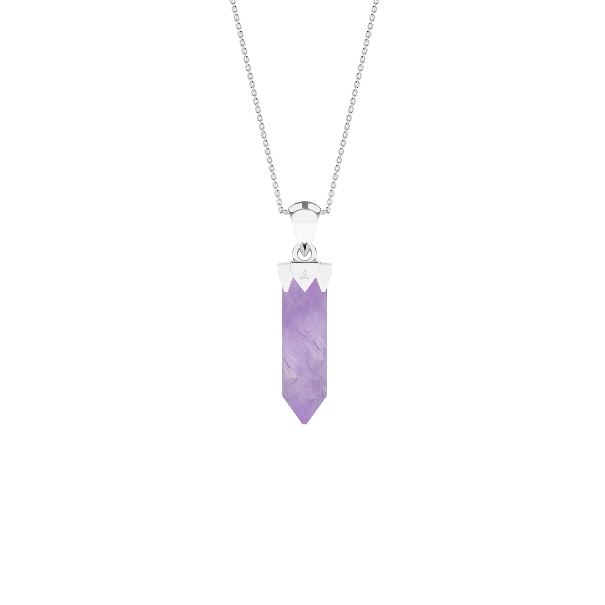 natural amethyst hexagon shape pendant necklace