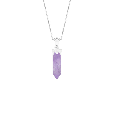 natural amethyst hexagon shape pendant necklace