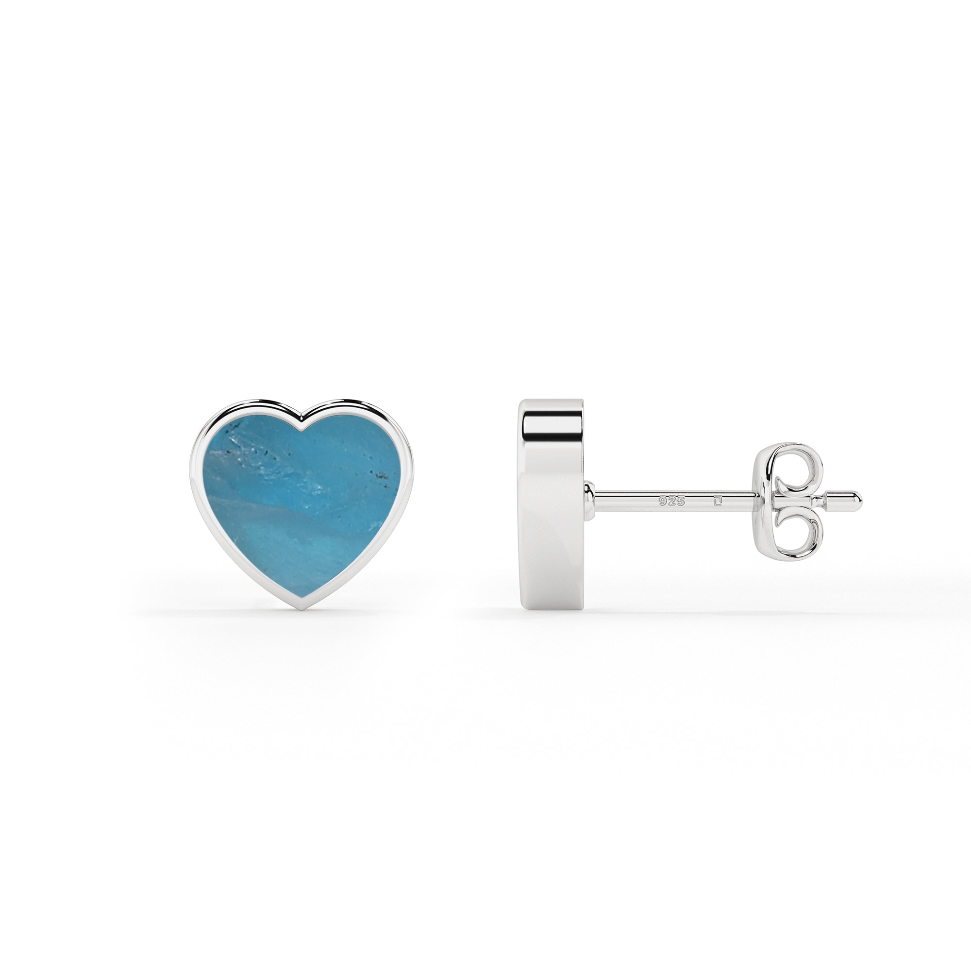 natural neon apatite heart shape stud earrings