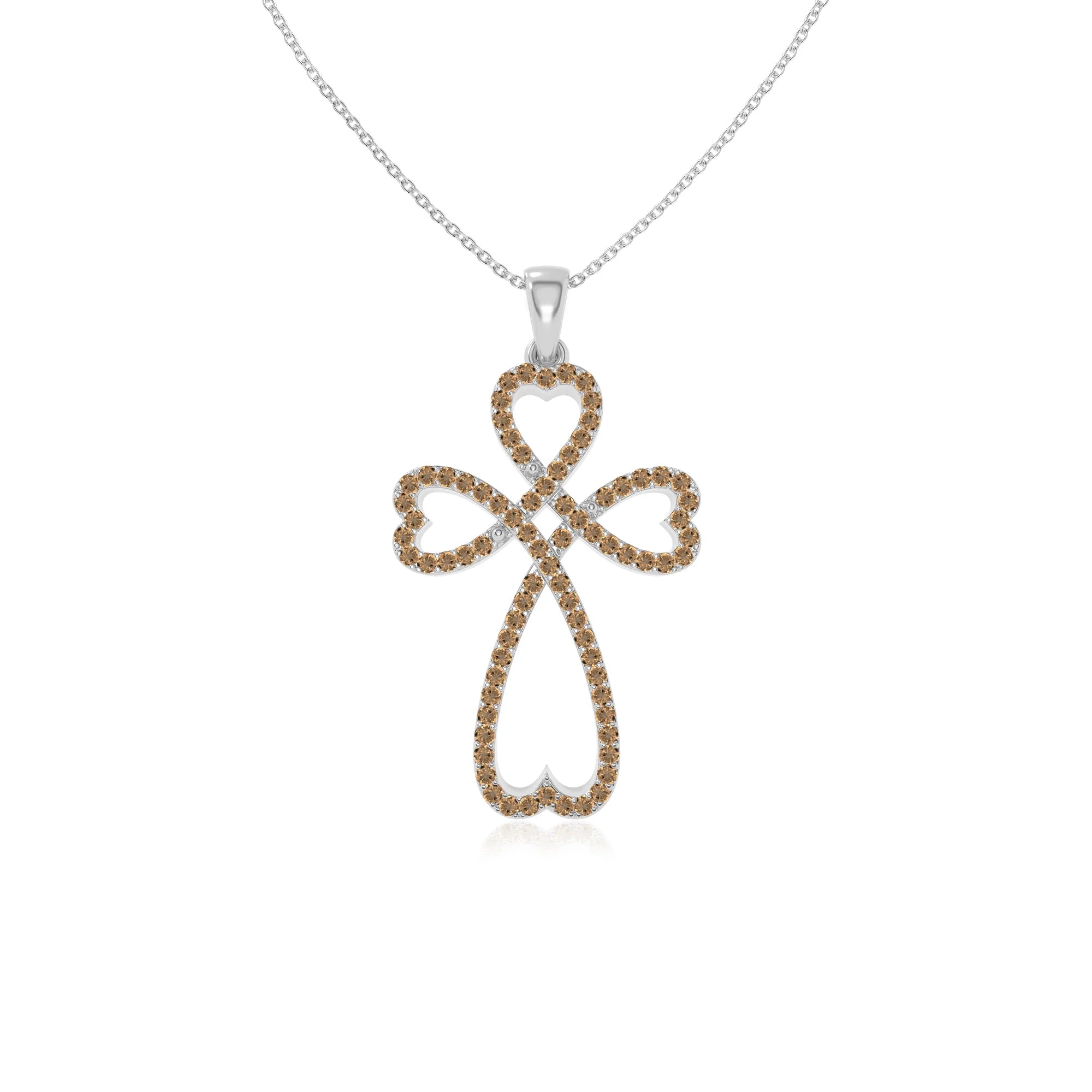 natural citrine infinity cross necklaces in sterling silver 