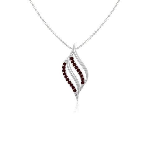 natural garnet flame necklaces in sterling silver 