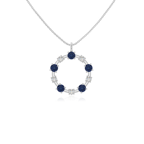 natural blue-sapphire infinity love knot necklaces in sterling silver 