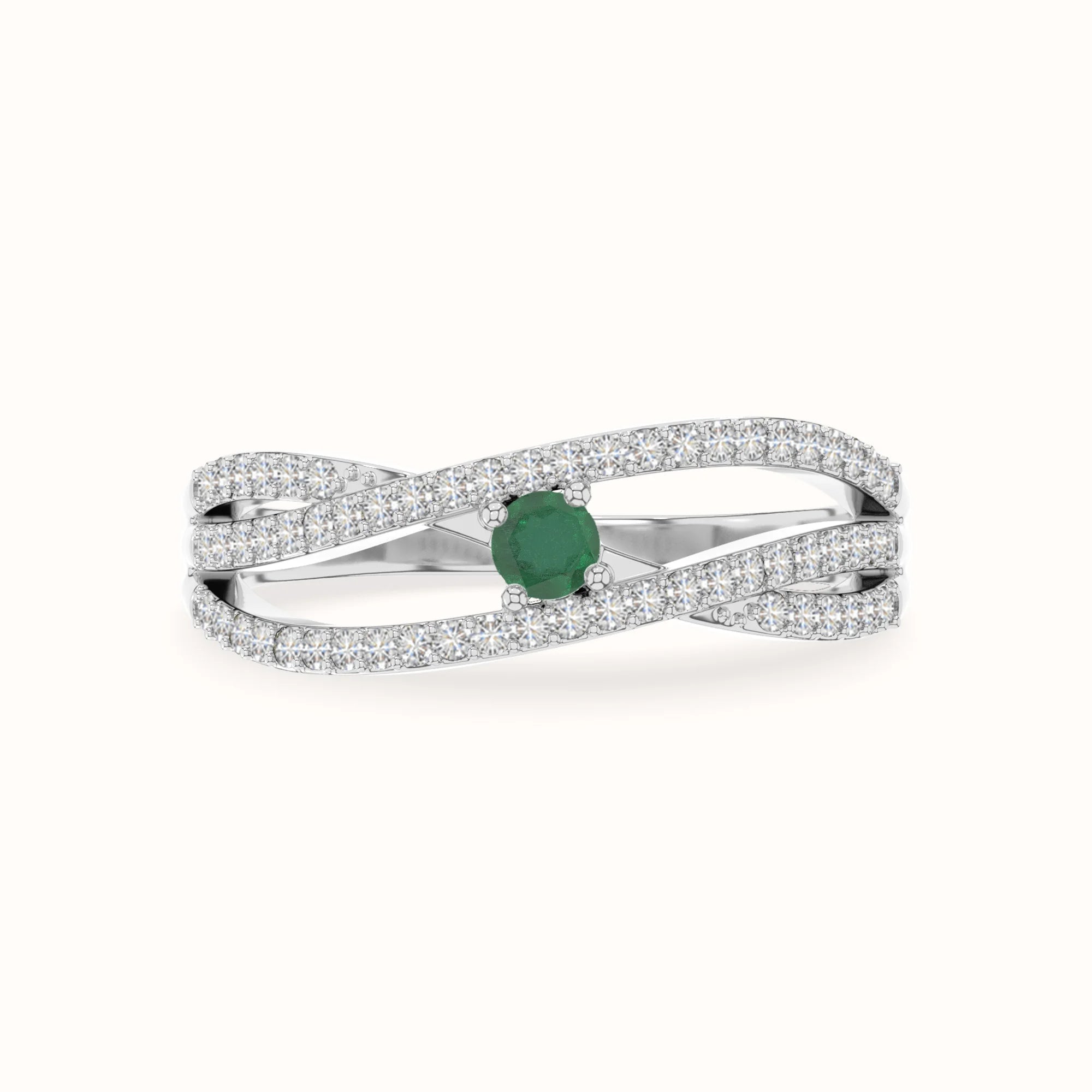 natural emerald promise rings in sterling silver 