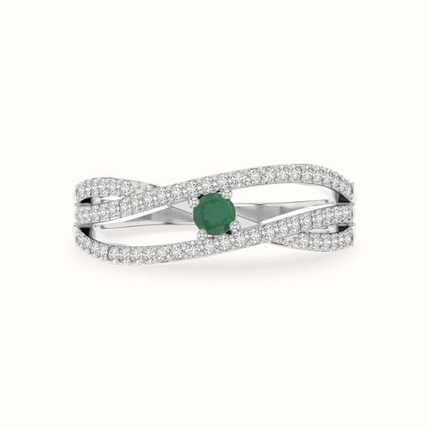 natural emerald promise rings in sterling silver 