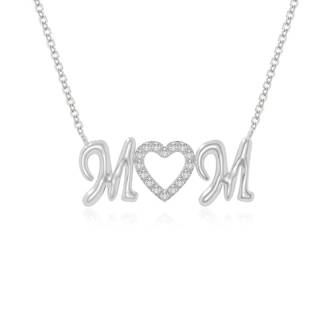 moissanite mom heart necklaces in sterling silver 