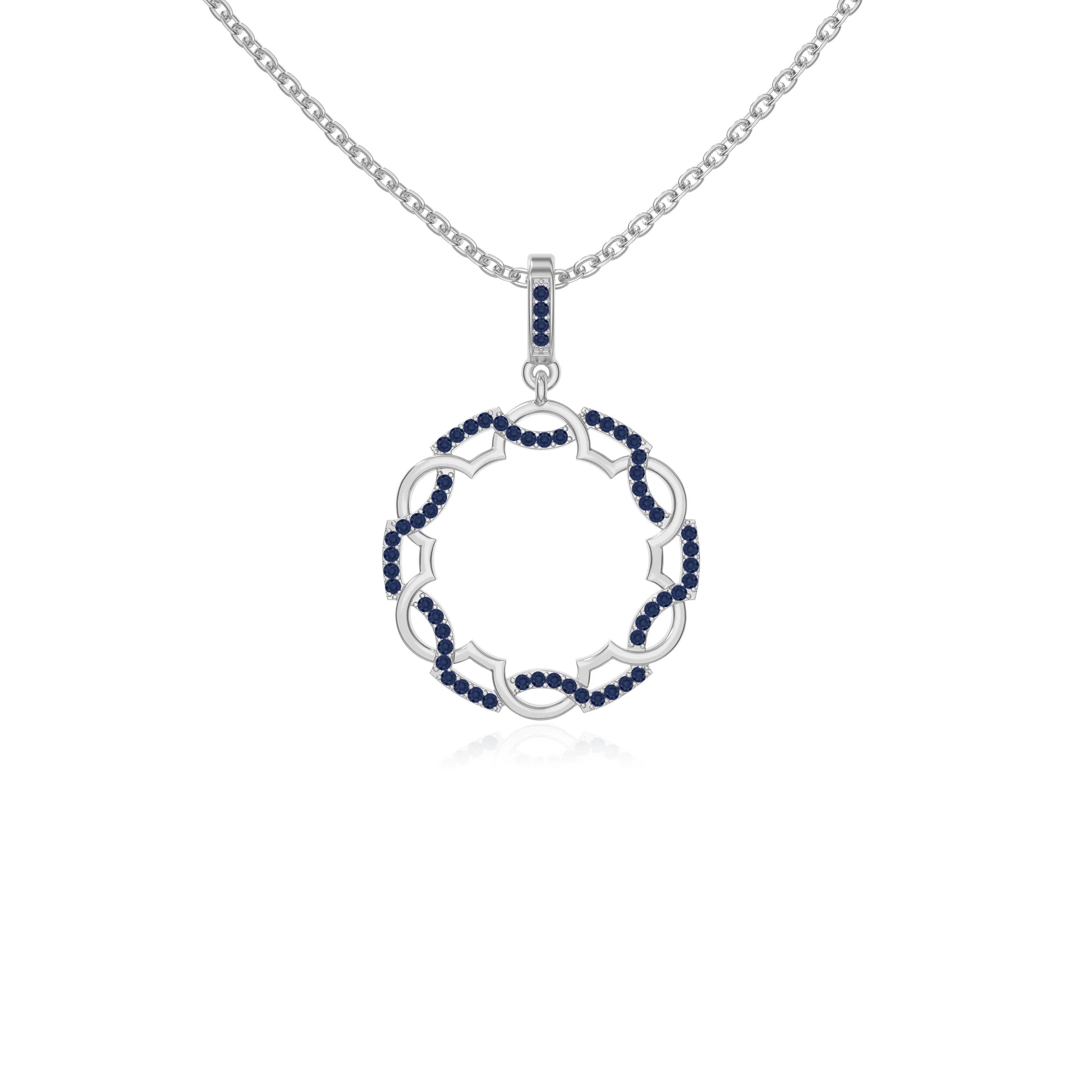 natural blue-sapphire infinity love knot necklaces in sterling silver 