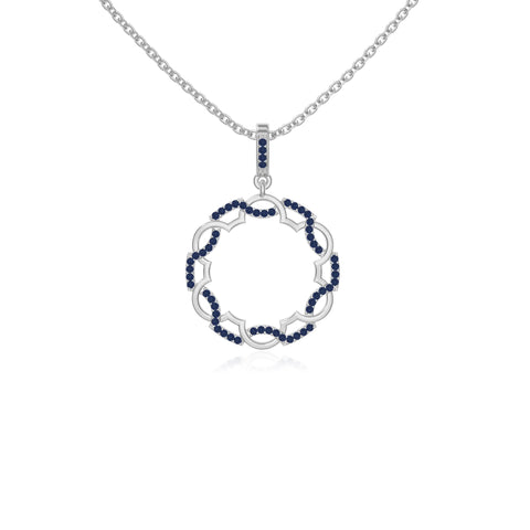 natural blue-sapphire infinity love knot necklaces in sterling silver 