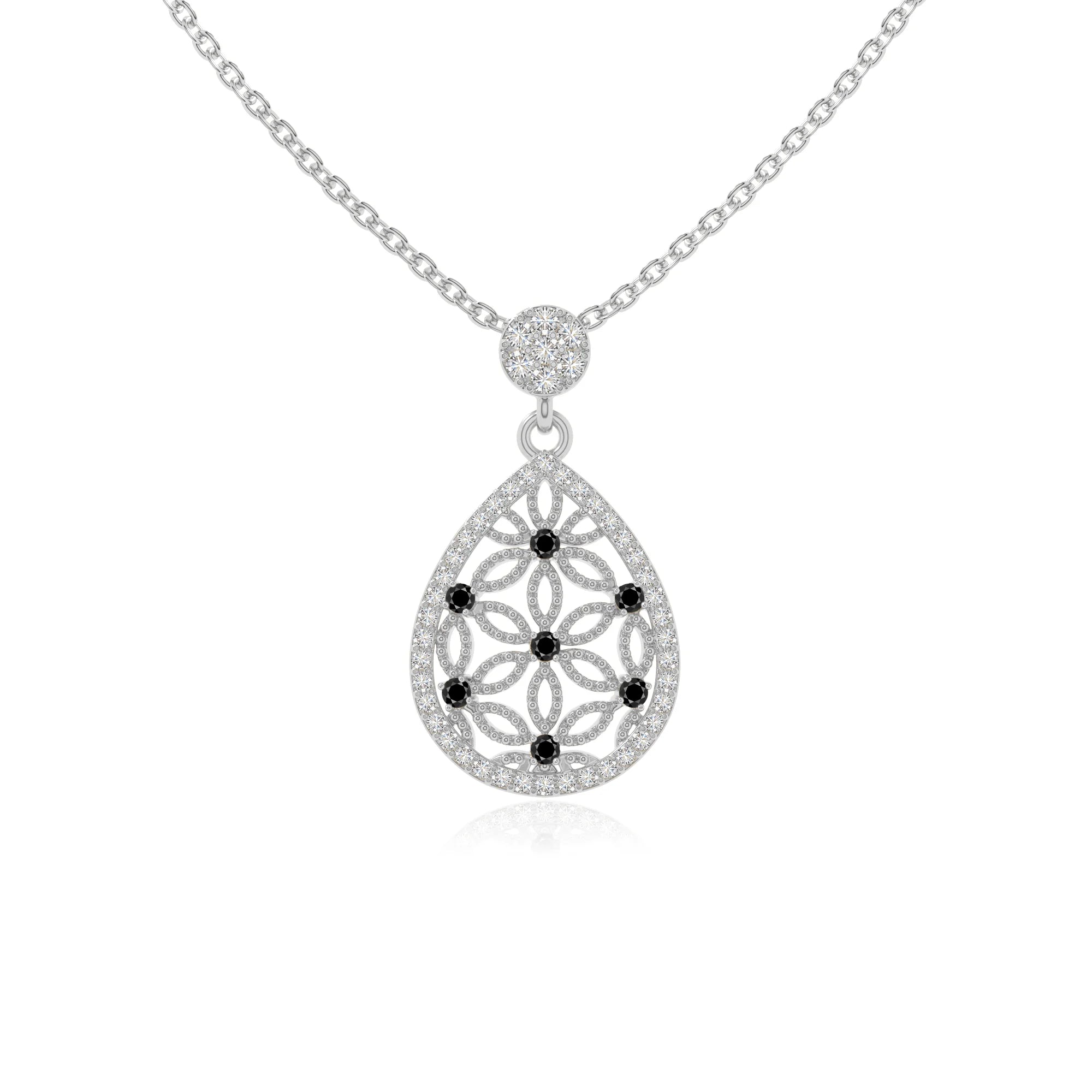 natural black-onyx infinity love knot necklaces in sterling silver 