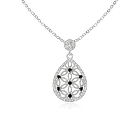 natural black-onyx infinity love knot necklaces in sterling silver 