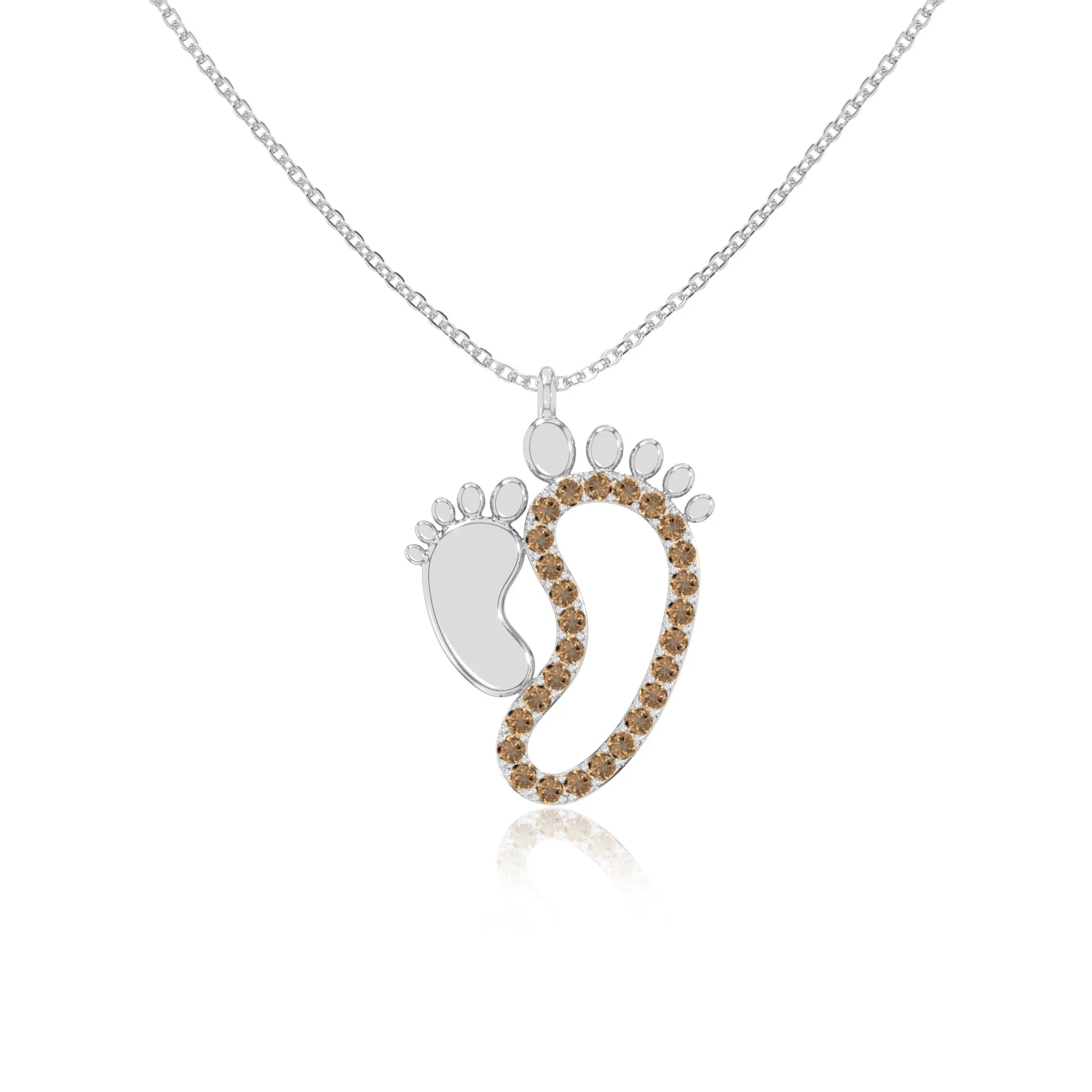 natural citrine mother child necklaces in sterling silver 