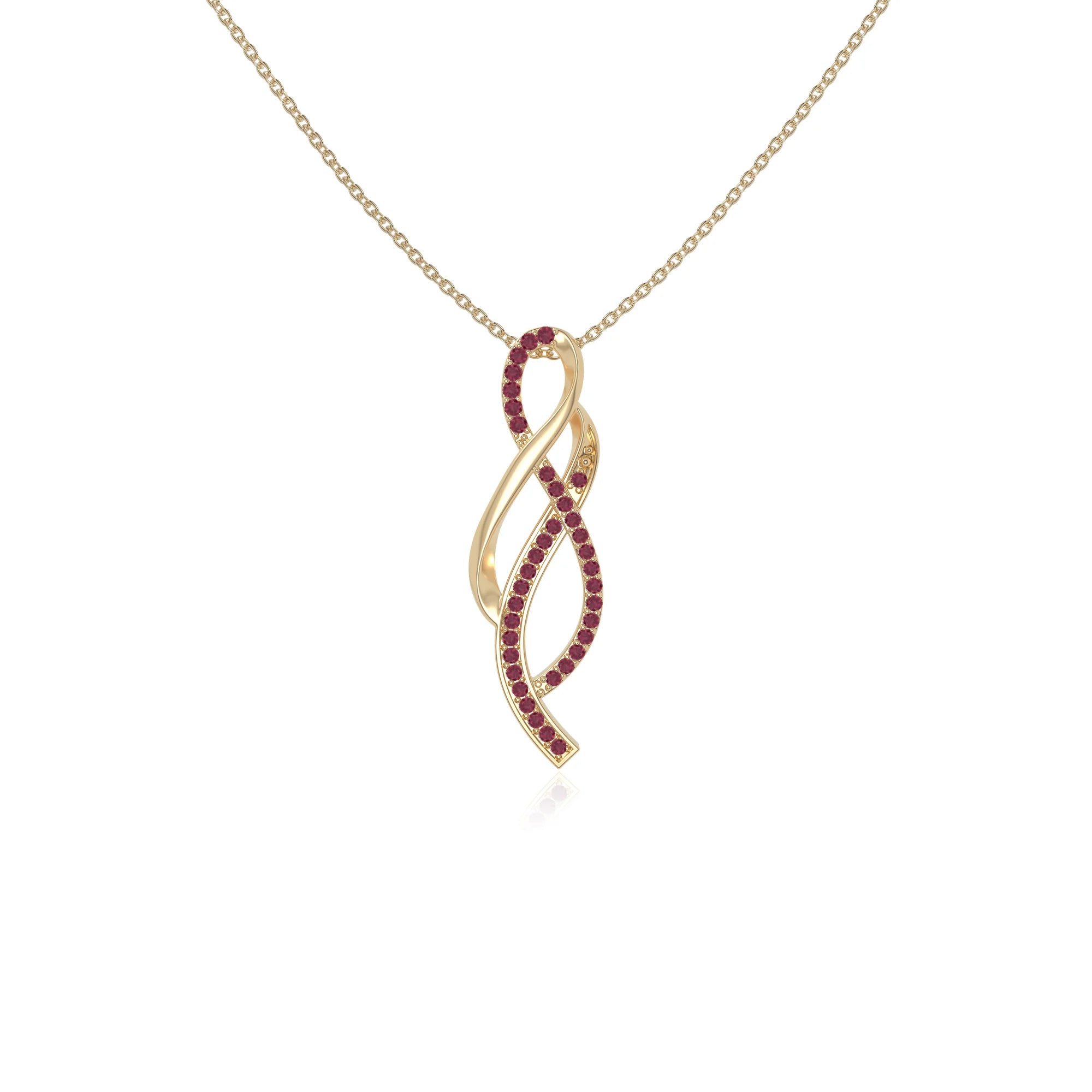 natural ruby infinity necklaces in yellow gold vermeil 