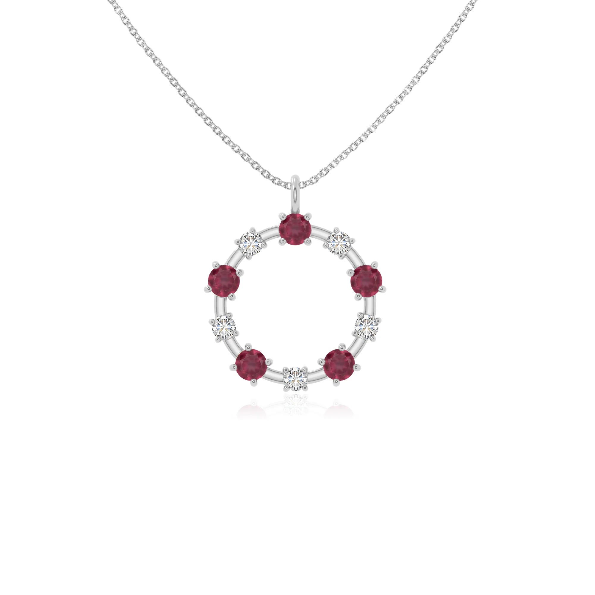 natural ruby infinity love knot necklaces in sterling silver 