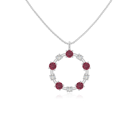 natural ruby infinity love knot necklaces in sterling silver 
