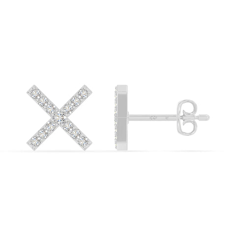moissanite x stud earrings in sterling silver 