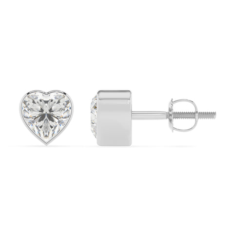 lab grown moissanite heart stud earrings 