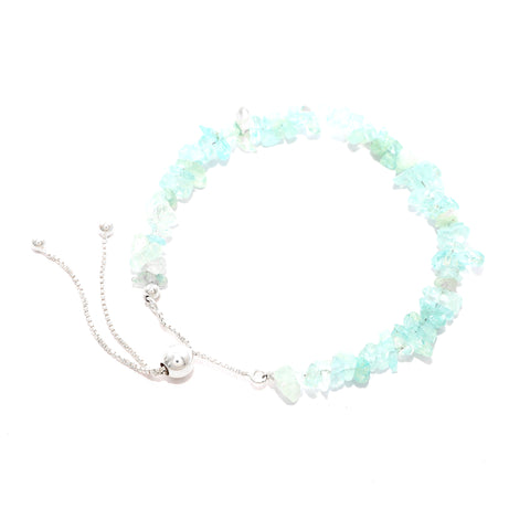 natural aquamarine rough shape bolo bracelet