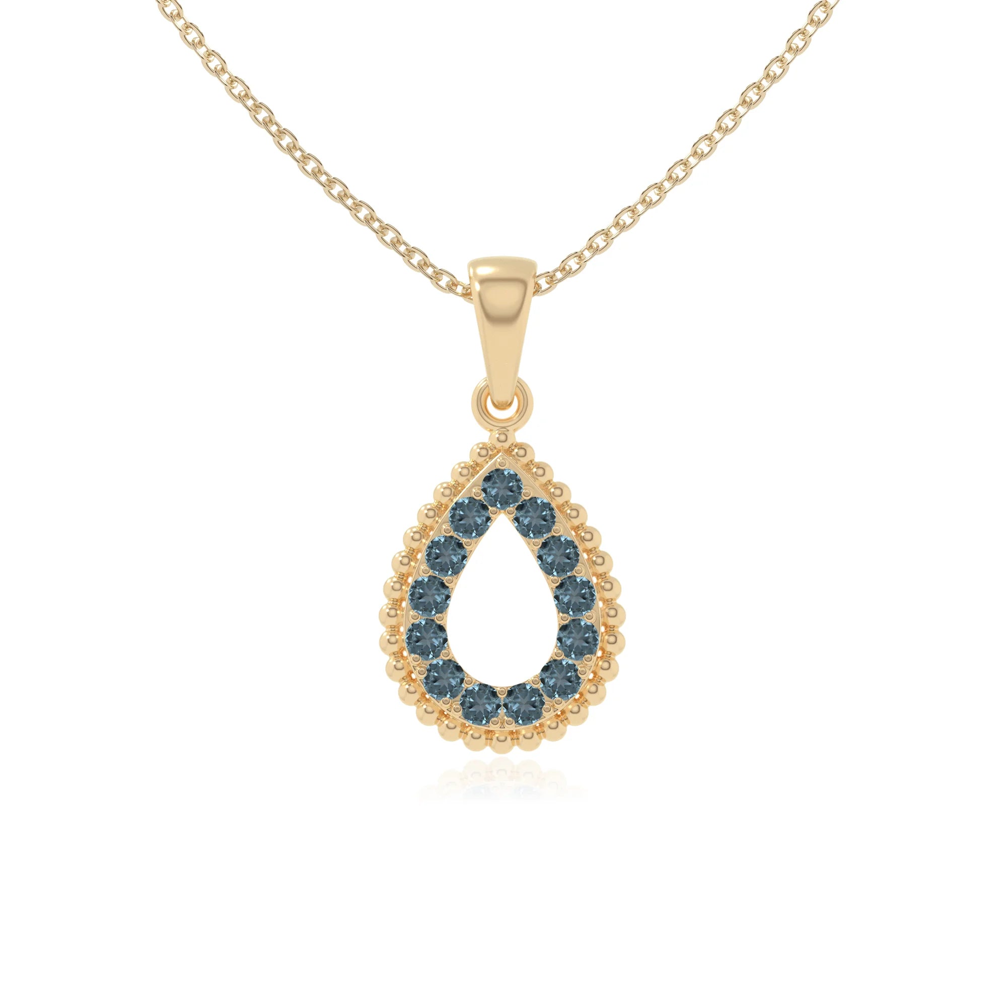 natural london-blue-topaz infinity love knot necklaces in yellow gold vermeil 