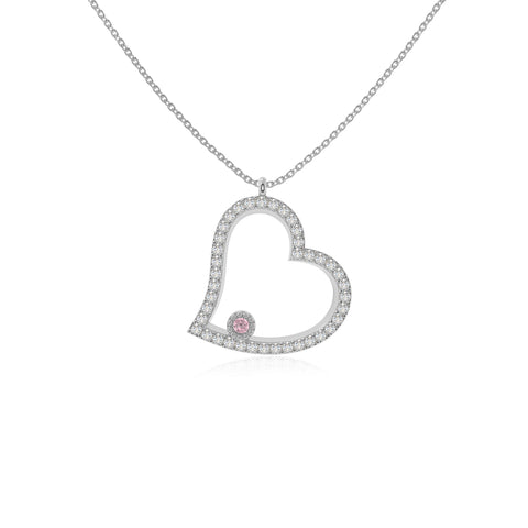 natural pink-tourmaline heart necklaces in sterling silver 