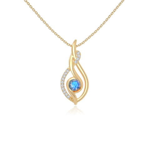 natural labradorite twisted infinty knot necklaces in yellow gold vermeil 
