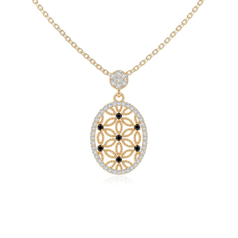 natural black-onyx infinity love knot necklaces in yellow gold vermeil 