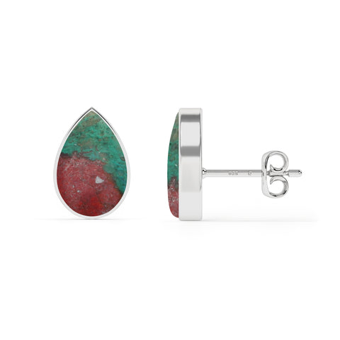 natural sonora sunset jasper pear shape stud earrings