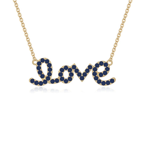 natural blue-sapphire infinity love knot necklaces in yellow gold vermeil 