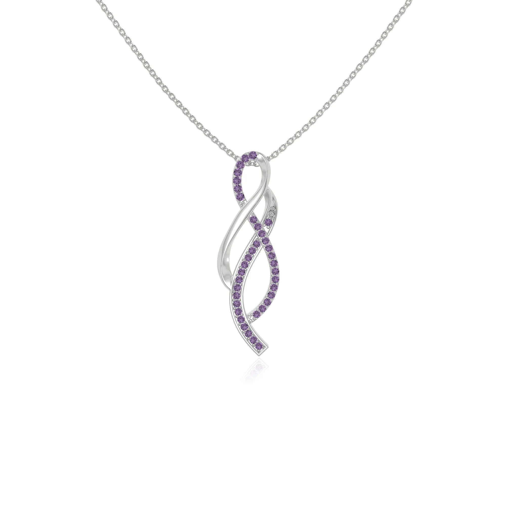natural amethyst infinity necklaces in sterling silver 