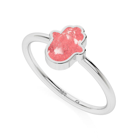 thulite ahimsa shape stackable bezel-set ring