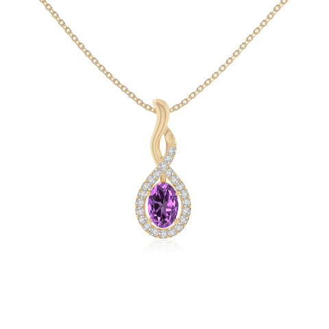 natural amethyst infinity necklaces in yellow gold vermeil 