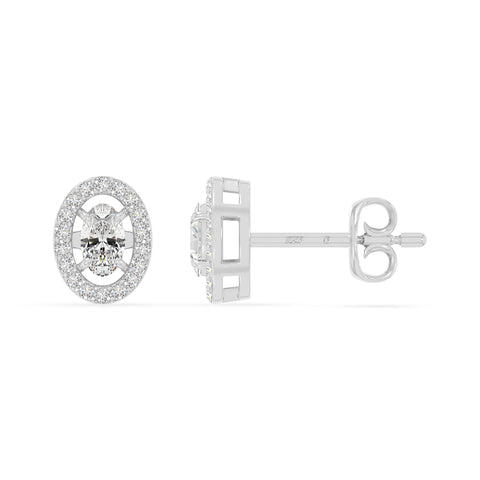 moissanite halo stud earrings in sterling silver 