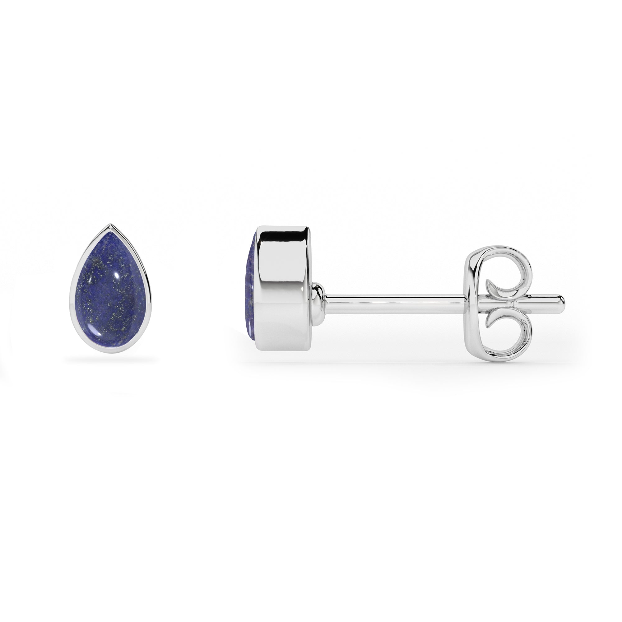 natural lapis lazuli pear shape stud earrings