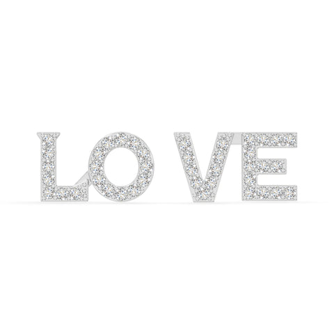 moissanite love stud earrings in sterling silver 