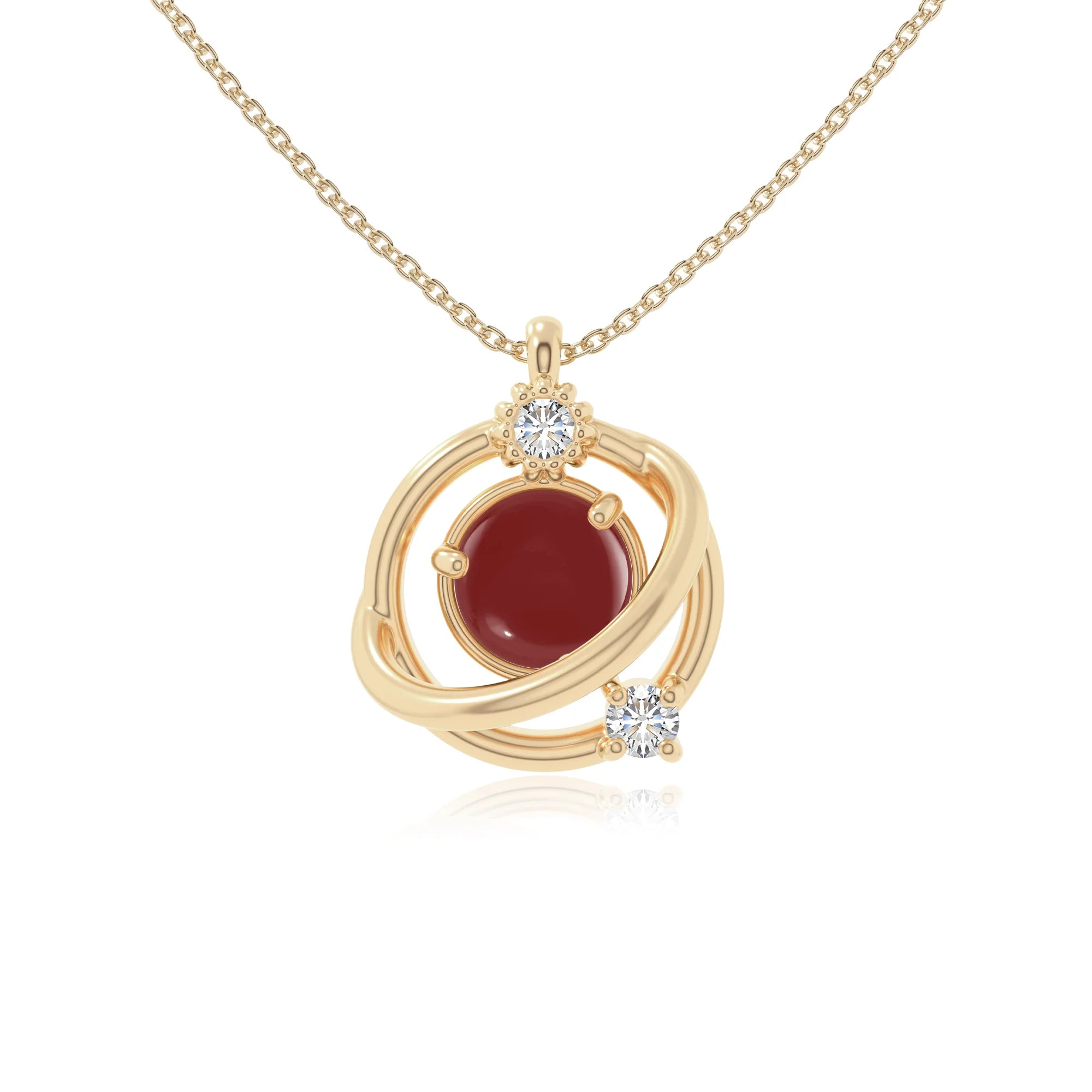 natural garnet galaxy necklaces in yellow gold vermeil 