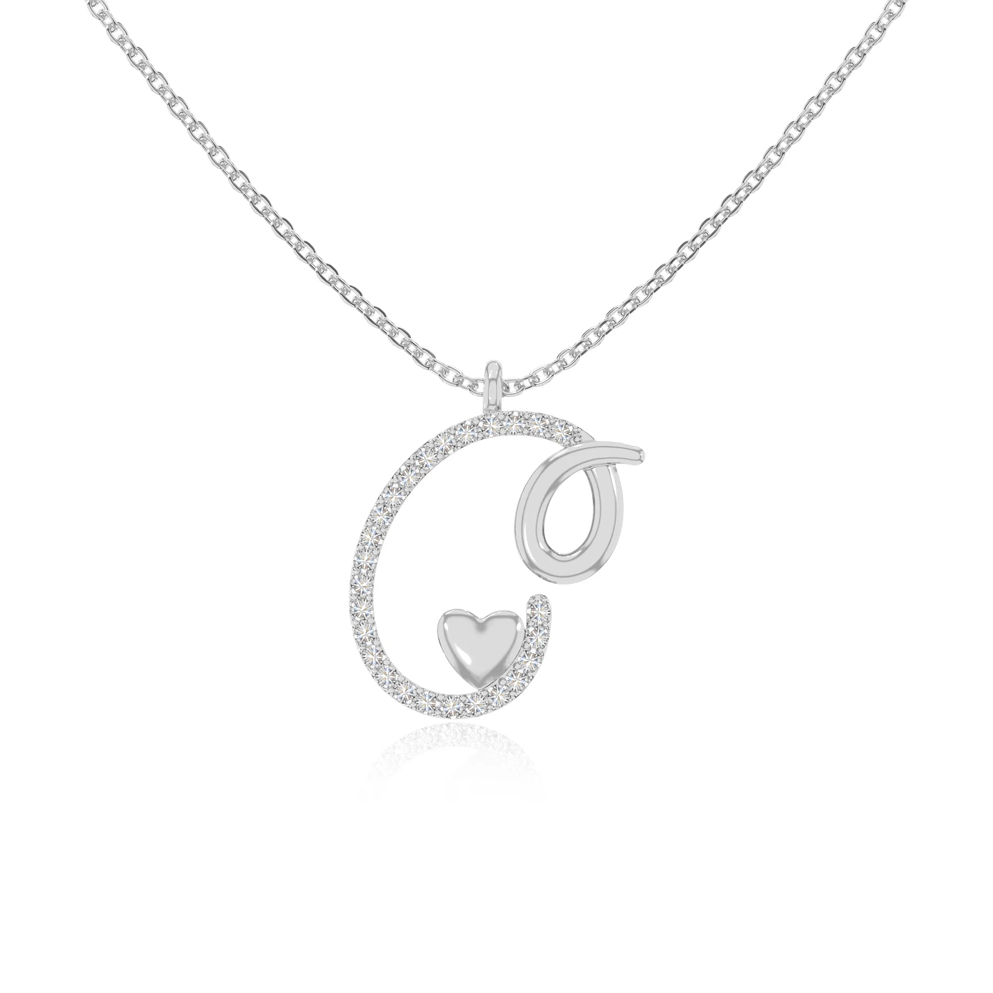 moissanite Initials necklaces in sterling silver 
