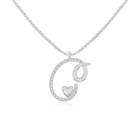moissanite Initials necklaces in sterling silver 