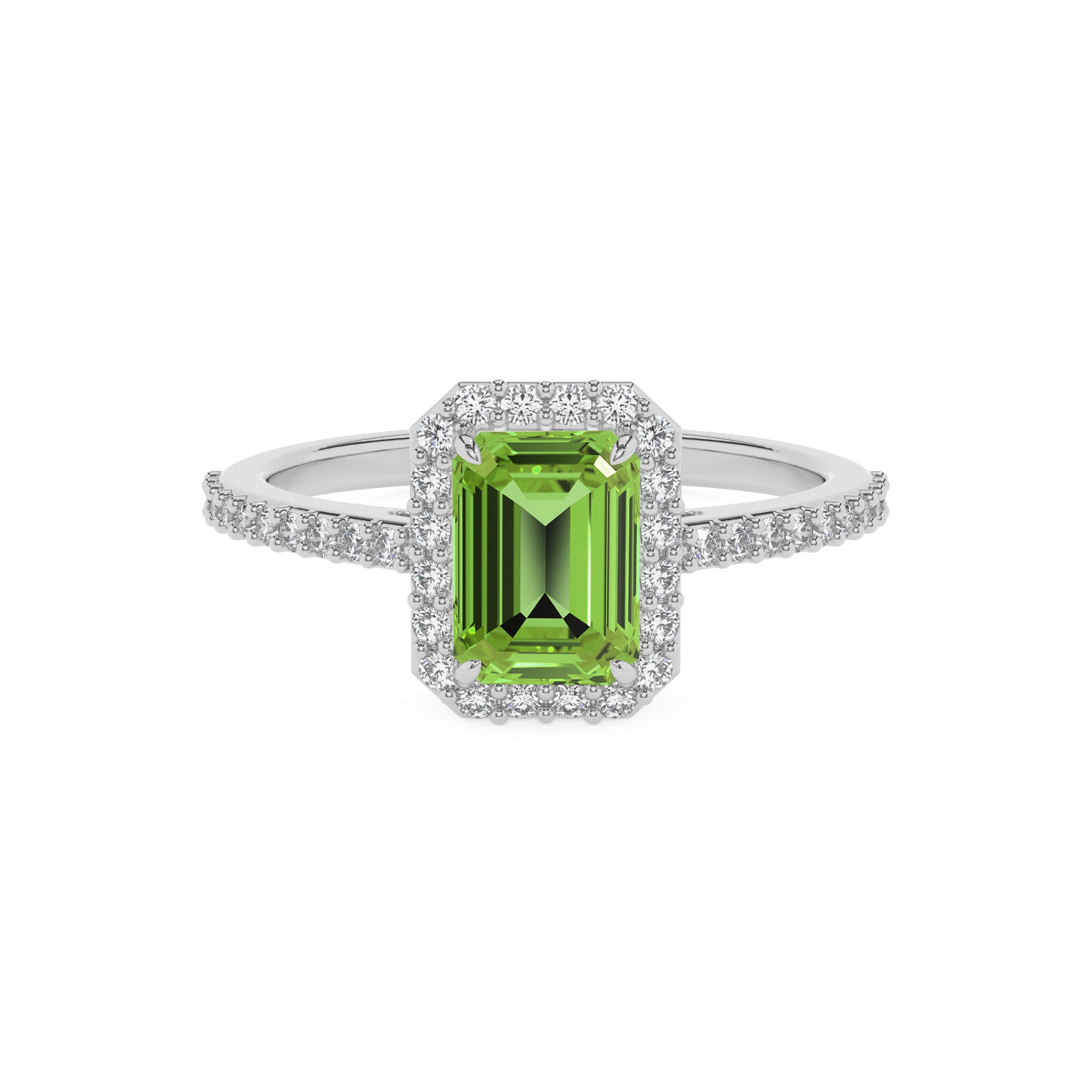 natural peridot peridot half eterity halo solitaire engagement ring