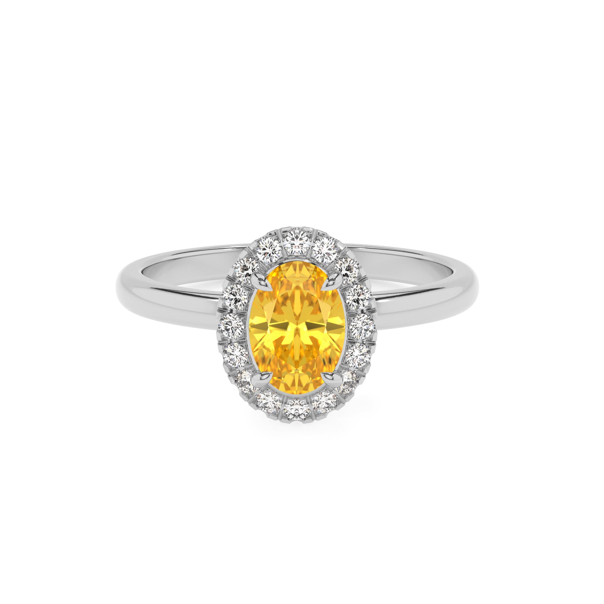 lab-grown yellow-sapphire oval halo solitaire engagement ring