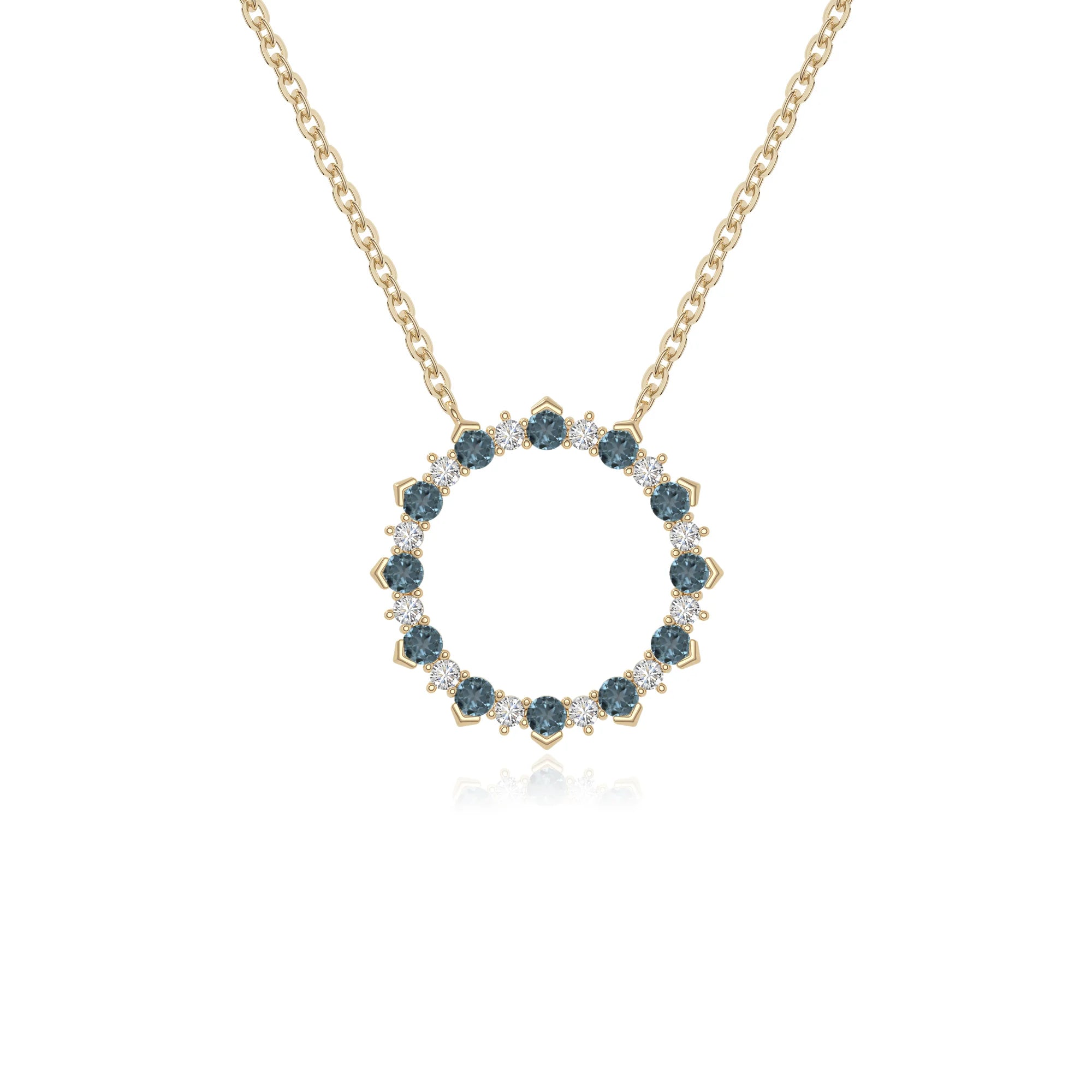 natural london-blue-topaz sun necklaces in yellow gold vermeil 