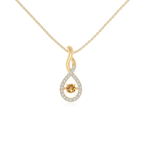 natural citrine infinity necklaces in yellow gold vermeil 